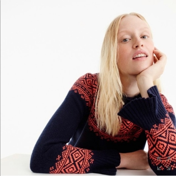 J. Crew Navy and Orange Sweater - Picture 3 of 7